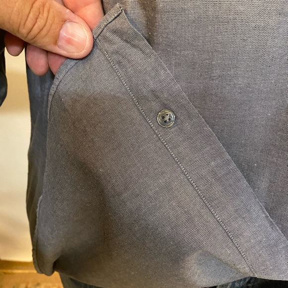 Giorgio Armani Le Collezioni Men's Button Up Dress Shirt Gray 15.5" 100% Cotton - Picture 6 of 14